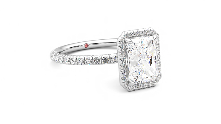 Taylor & Hart Dawn Radiant Engagement Ring 360 degree image 5