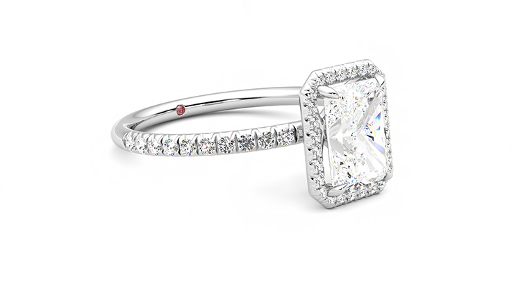 Taylor & Hart Dawn Radiant Engagement Ring 360 degree image 6
