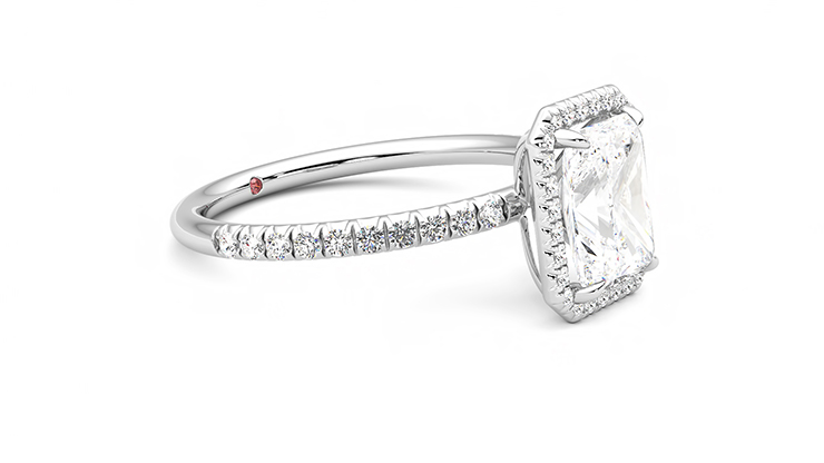 Taylor & Hart Dawn Radiant Engagement Ring 360 degree image 7