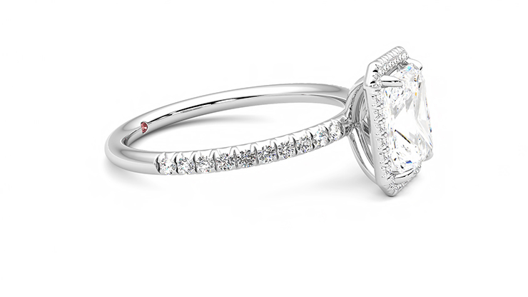 Taylor & Hart Dawn Radiant Engagement Ring 360 degree image 8