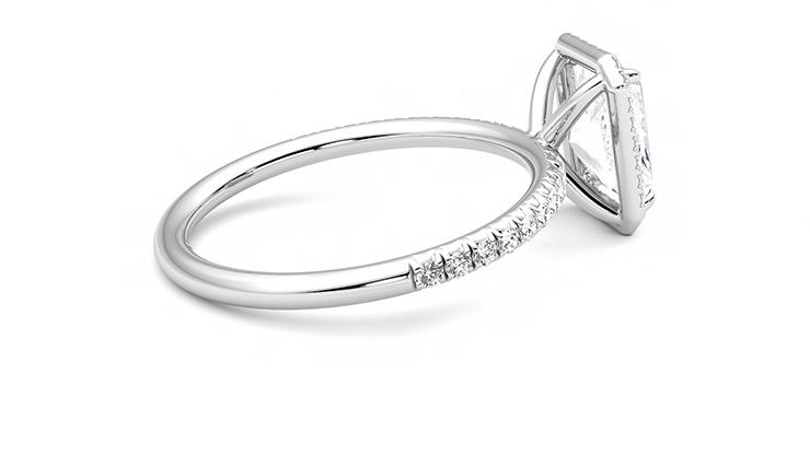 Taylor & Hart Dawn Radiant Engagement Ring 360 degree image 11