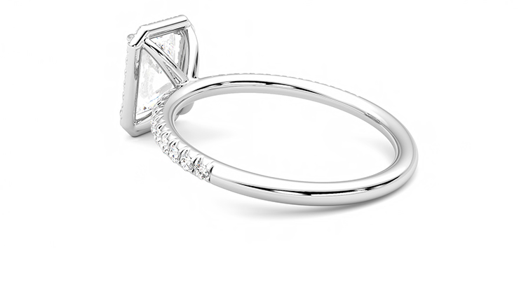 Taylor & Hart Dawn Radiant Engagement Ring 360 degree image 18