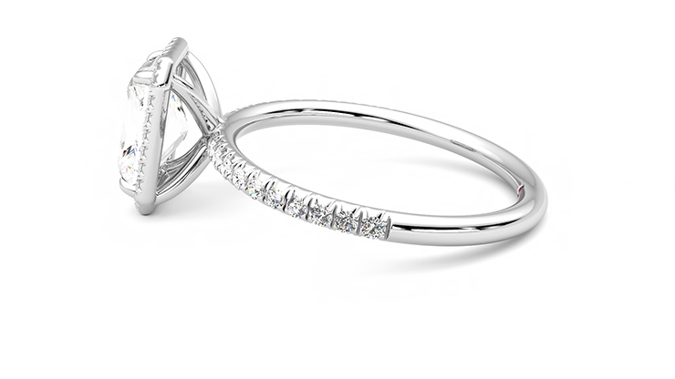 Taylor & Hart Dawn Radiant Engagement Ring 360 degree image 20