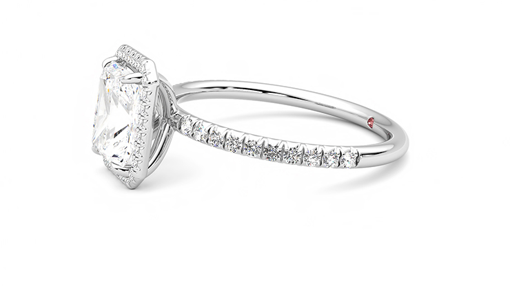Taylor & Hart Dawn Radiant Engagement Ring 360 degree image 22