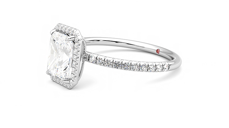 Taylor & Hart Dawn Radiant Engagement Ring 360 degree image 23