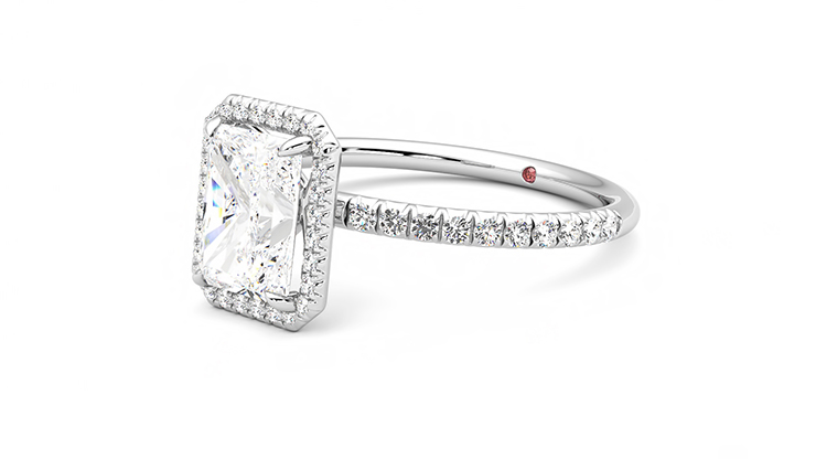 Taylor & Hart Dawn Radiant Engagement Ring 360 degree image 24