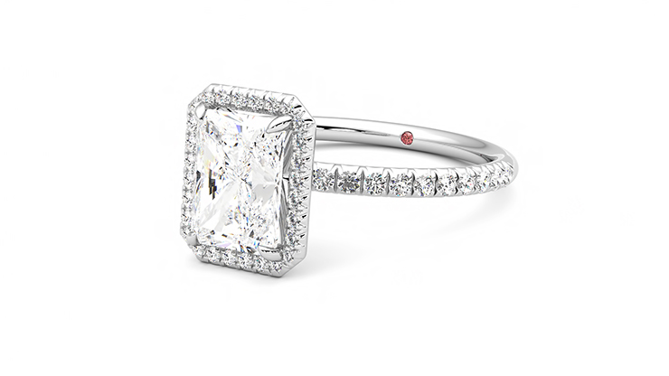 Taylor & Hart Dawn Radiant Engagement Ring 360 degree image 25