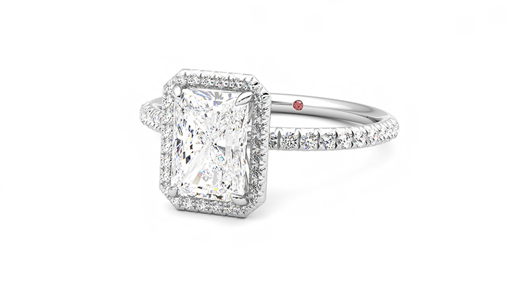 Taylor & Hart Dawn Radiant Engagement Ring 360 degree image 26
