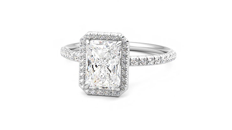 Taylor & Hart Dawn Radiant Engagement Ring 360 degree image 27