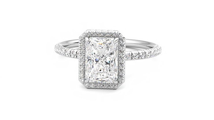 Taylor & Hart Dawn Radiant Engagement Ring 360 degree image 28