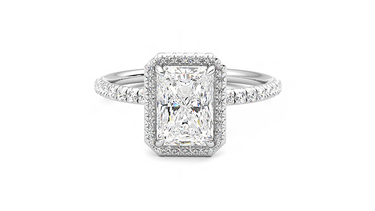 Taylor & Hart Dawn Radiant Engagement Ring 360 degree image 29
