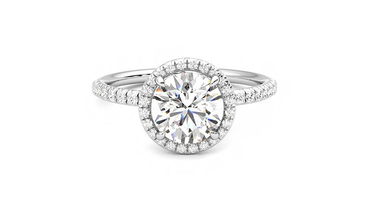 Taylor & Hart Dawn Round Engagement Ring 360 degree image 1