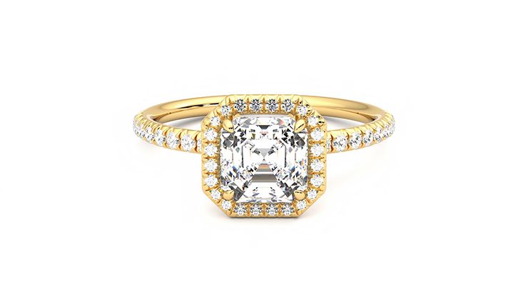 Taylor & Hart Dawn Asscher Engagement Ring 360 degree image 0