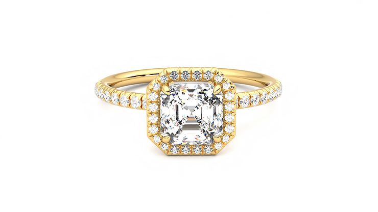 Taylor & Hart Dawn Asscher Engagement Ring 360 degree image 1