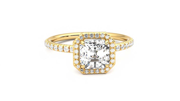 Taylor & Hart Dawn Asscher Engagement Ring 360 degree image 2