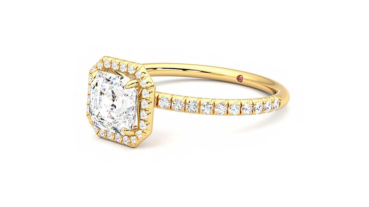 Taylor & Hart Dawn Asscher Engagement Ring 360 degree image 24