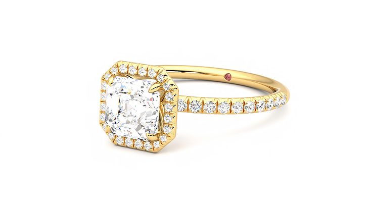Taylor & Hart Dawn Asscher Engagement Ring 360 degree image 25