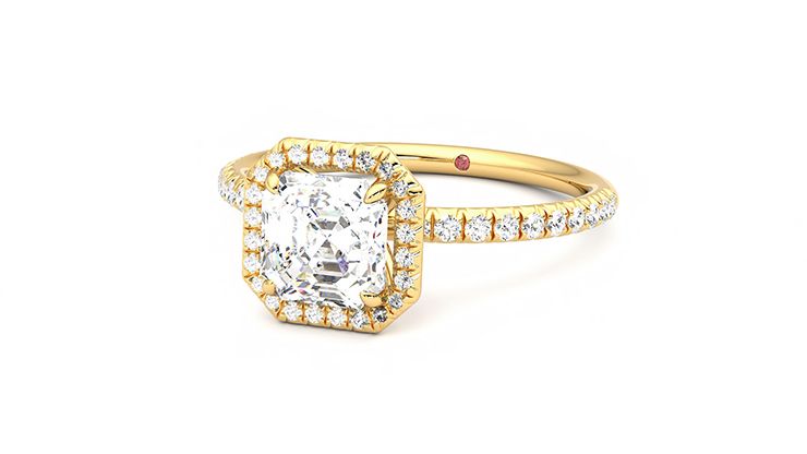 Taylor & Hart Dawn Asscher Engagement Ring 360 degree image 26