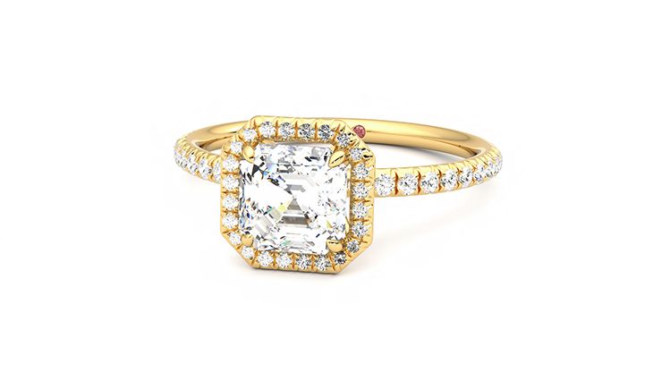 Taylor & Hart Dawn Asscher Engagement Ring 360 degree image 27