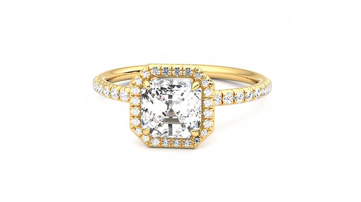 Taylor & Hart Dawn Asscher Engagement Ring 360 degree image 28