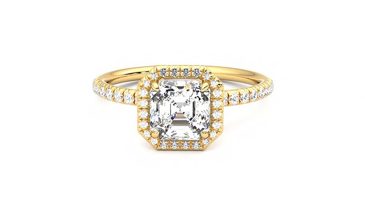 Taylor & Hart Dawn Asscher Engagement Ring 360 degree image 29