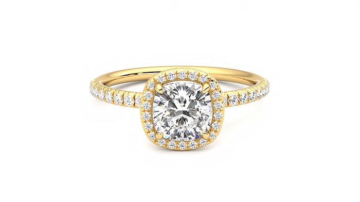 Taylor & Hart Dawn Cushion Engagement Ring 360 degree image 0