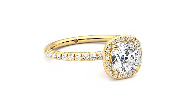 Taylor & Hart Dawn Cushion Engagement Ring 360 degree image 4