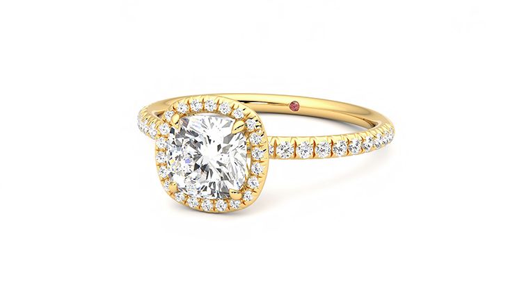 Taylor & Hart Dawn Cushion Engagement Ring 360 degree image 25