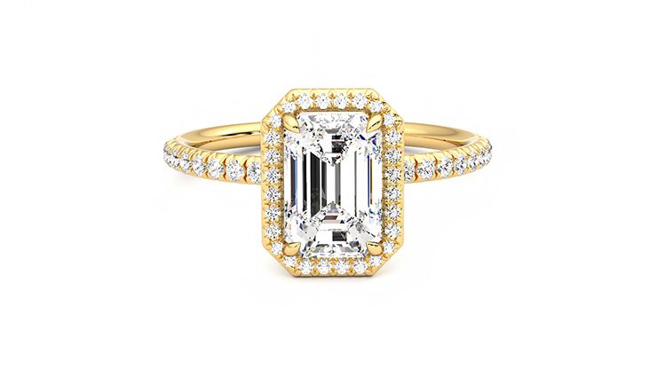 Taylor & Hart Dawn Emerald Engagement Ring 360 degree image 0