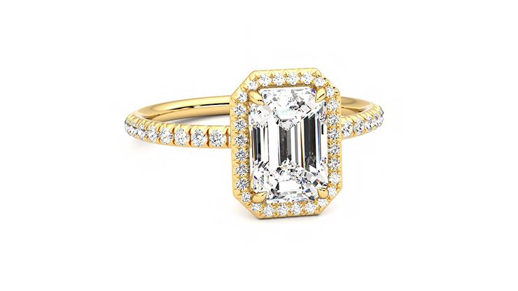 Taylor & Hart Dawn Emerald Engagement Ring 360 degree image 2