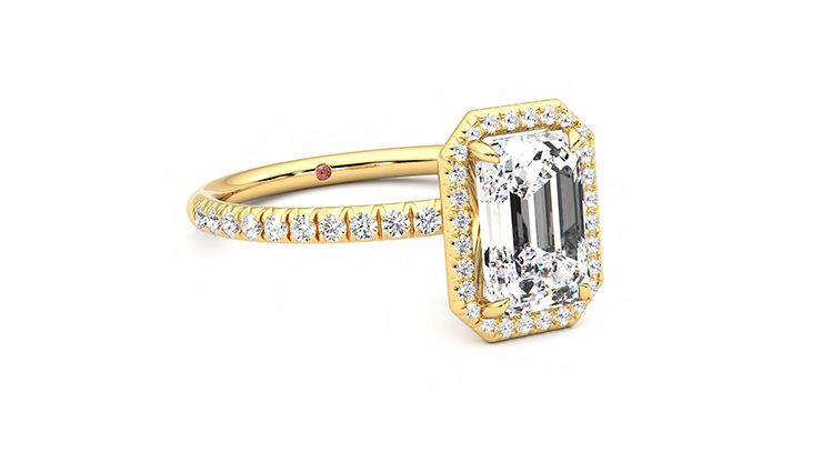 Taylor & Hart Dawn Emerald Engagement Ring 360 degree image 4