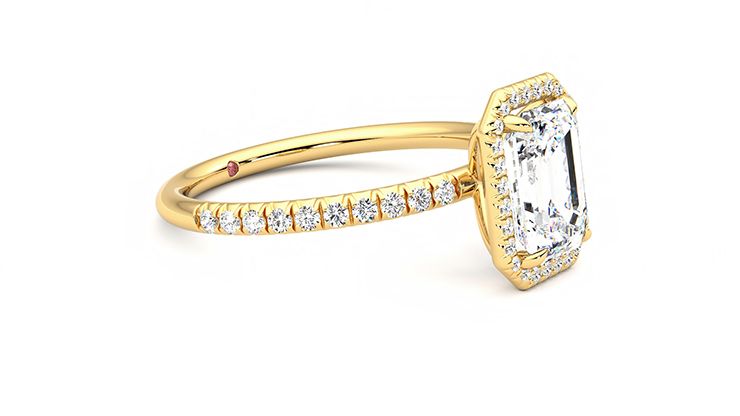 Taylor & Hart Dawn Emerald Engagement Ring 360 degree image 6