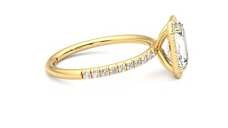 Taylor & Hart Dawn Emerald Engagement Ring 360 degree image 8