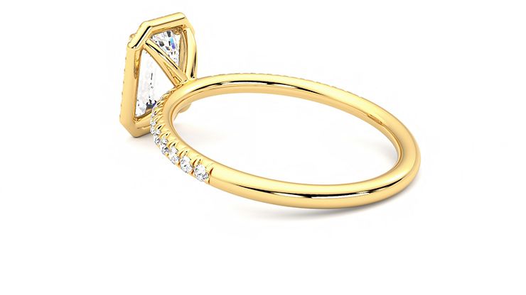 Taylor & Hart Dawn Emerald Engagement Ring 360 degree image 17