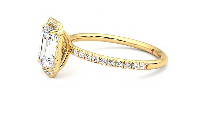 Taylor & Hart Dawn Emerald Engagement Ring 360 degree image 21