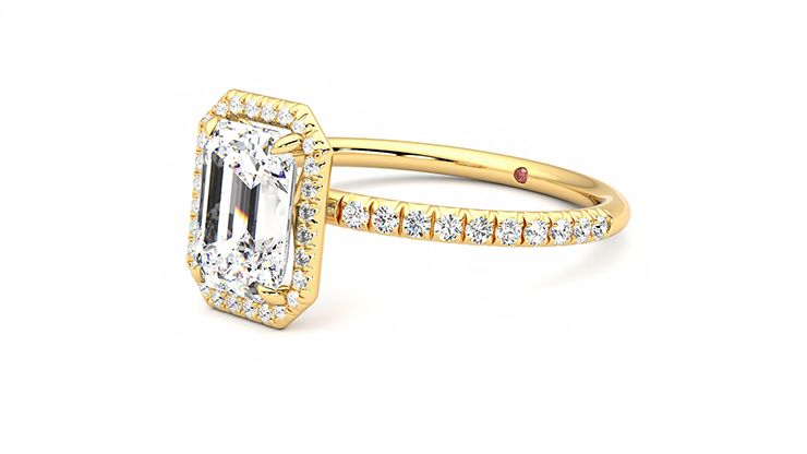 Taylor & Hart Dawn Emerald Engagement Ring 360 degree image 23