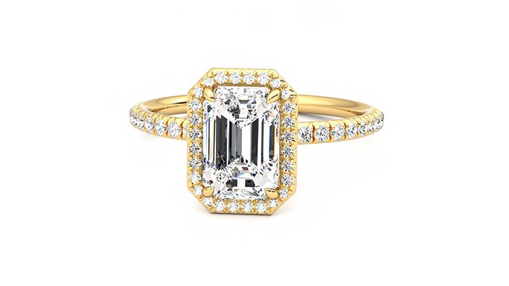 Taylor & Hart Dawn Emerald Engagement Ring 360 degree image 27
