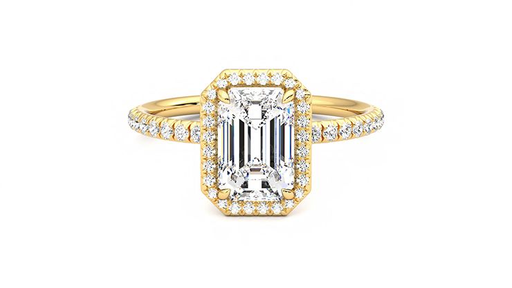 Taylor & Hart Dawn Emerald Engagement Ring 360 degree image 29
