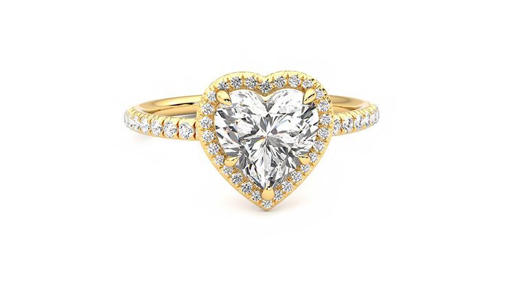 Taylor & Hart Dawn Heart Engagement Ring 360 degree image 2