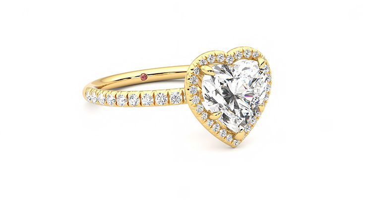 Taylor & Hart Dawn Heart Engagement Ring 360 degree image 5