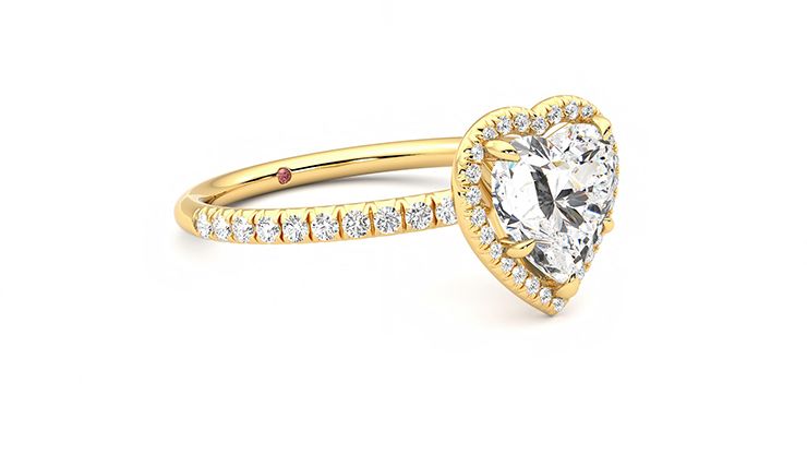 Taylor & Hart Dawn Heart Engagement Ring 360 degree image 6
