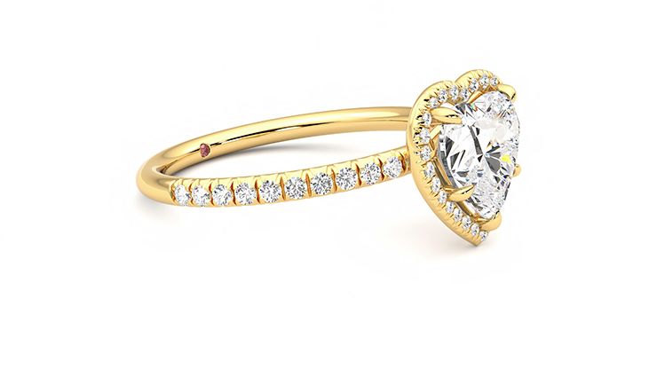 Taylor & Hart Dawn Heart Engagement Ring 360 degree image 7