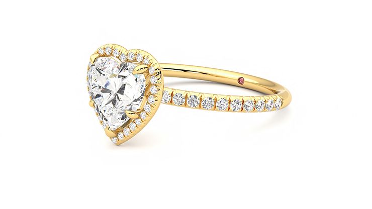 Taylor & Hart Dawn Heart Engagement Ring 360 degree image 24