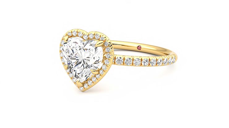 Taylor & Hart Dawn Heart Engagement Ring 360 degree image 25