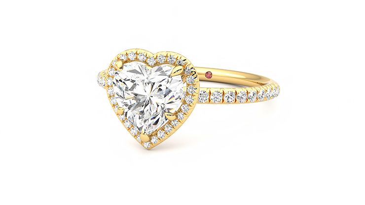 Taylor & Hart Dawn Heart Engagement Ring 360 degree image 26