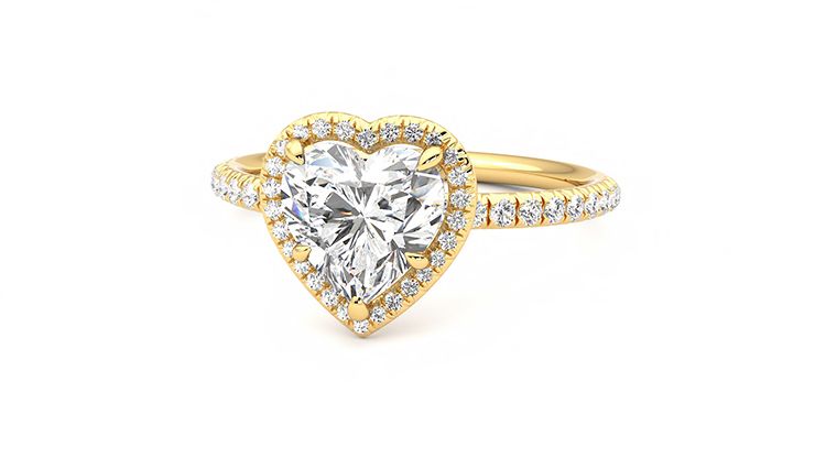 Taylor & Hart Dawn Heart Engagement Ring 360 degree image 27