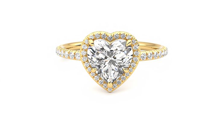 Taylor & Hart Dawn Heart Engagement Ring 360 degree image 29