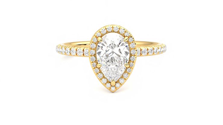 Taylor & Hart Dawn Pear Engagement Ring 360 degree image 0