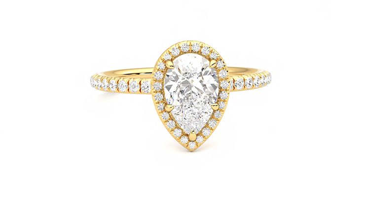 Taylor & Hart Dawn Pear Engagement Ring 360 degree image 1