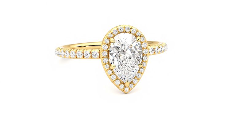 Taylor & Hart Dawn Pear Engagement Ring 360 degree image 2